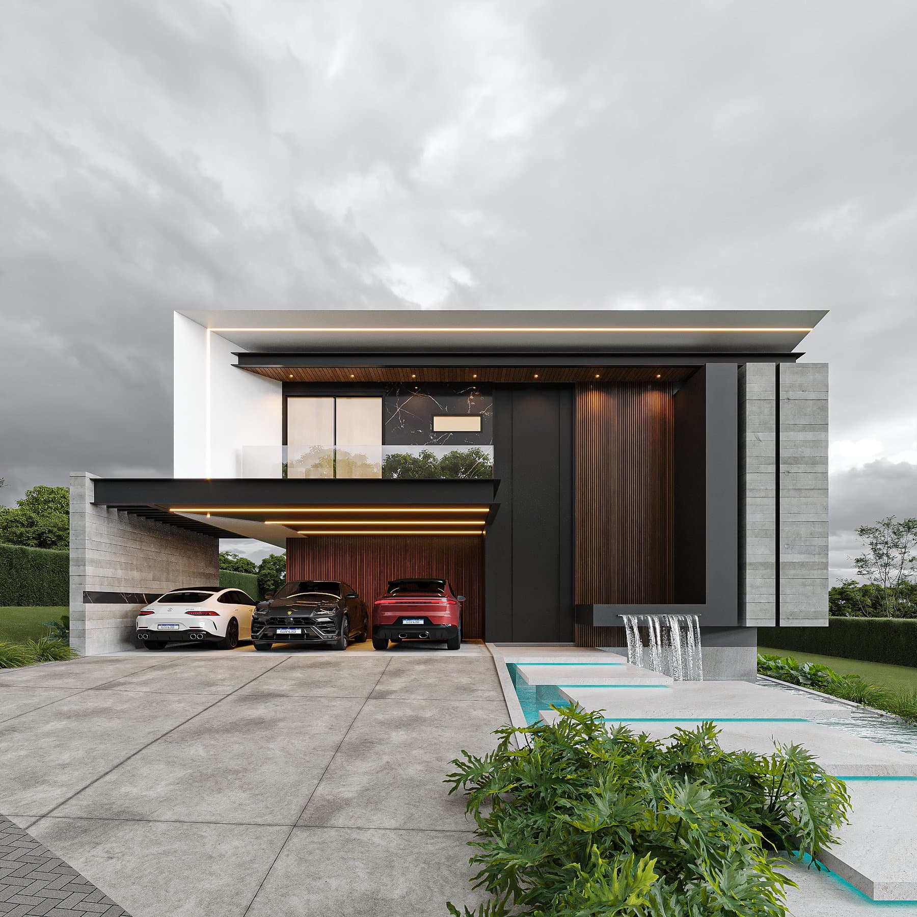 The Atrium — interior and exterior views
